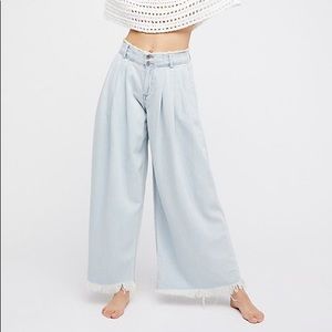 free people embry pleated jean wide leg